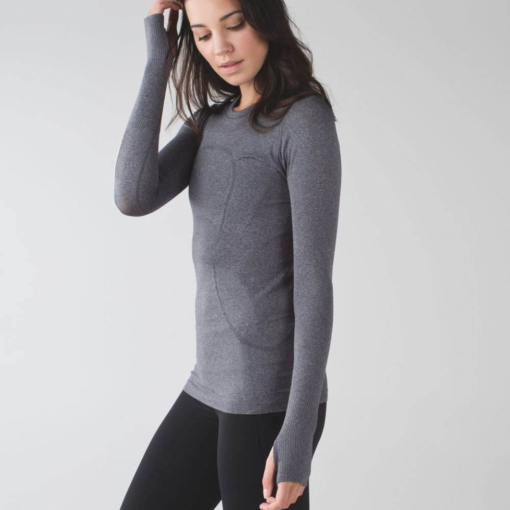 Lululemon Heathered Black Swiftly Tech Long Sleeve Size 12